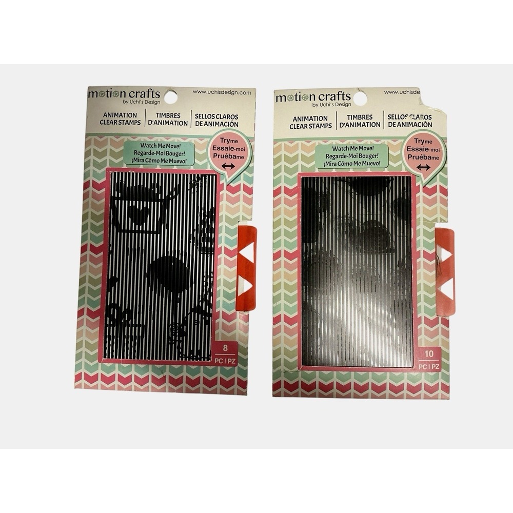 New Uchi's Design™ Motion Crafts Animation Clear Stamps Set Of 2